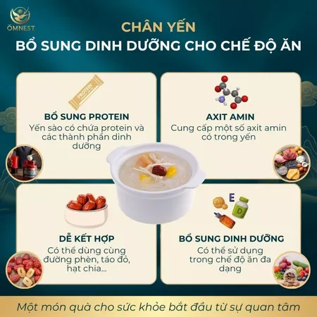 Yến Tinh Chế Baby OMNEST 50g – Đóng Túi Tiện Lợi 6 chan yen tinh che