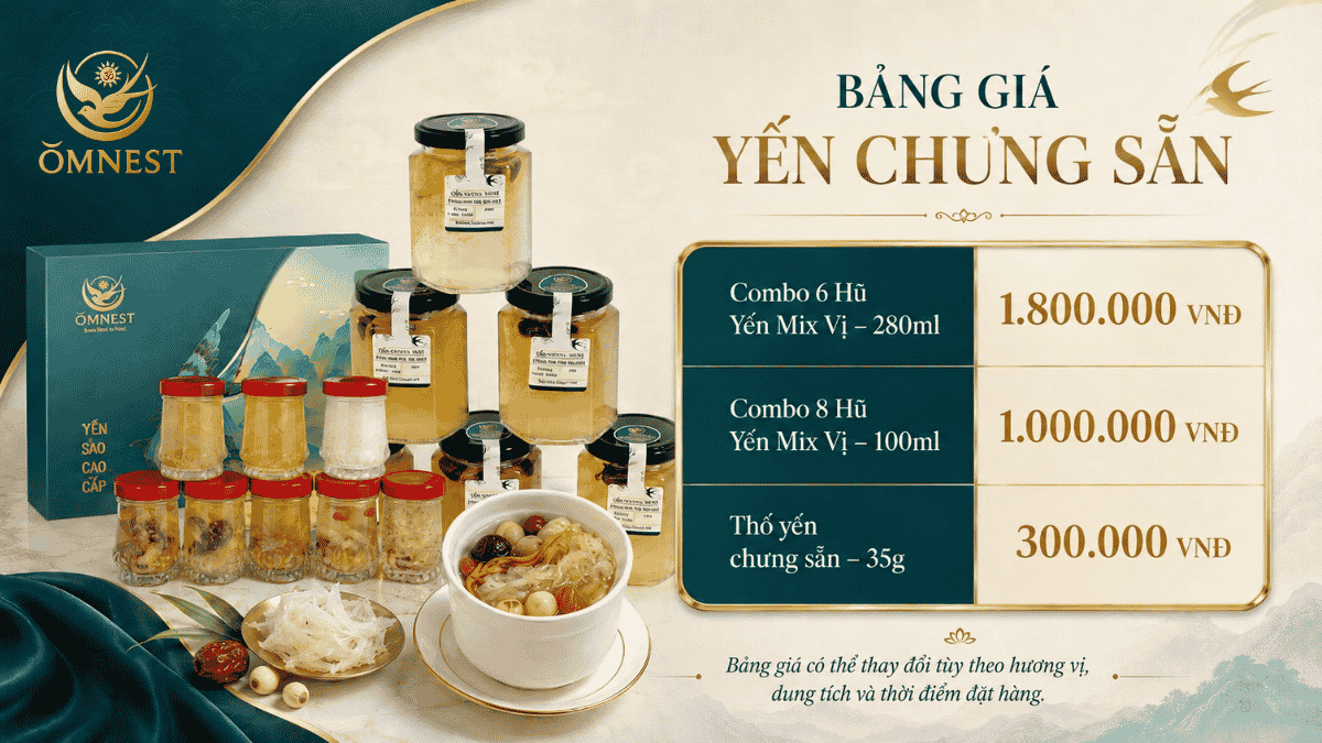 yến hũ chưng sẵn giá hiện nay bao nhiêu