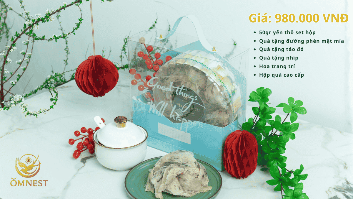 Giá yến thô hộp 50g làm quà tặng 20/10 và 8/3 sang trọng, ý nghĩa