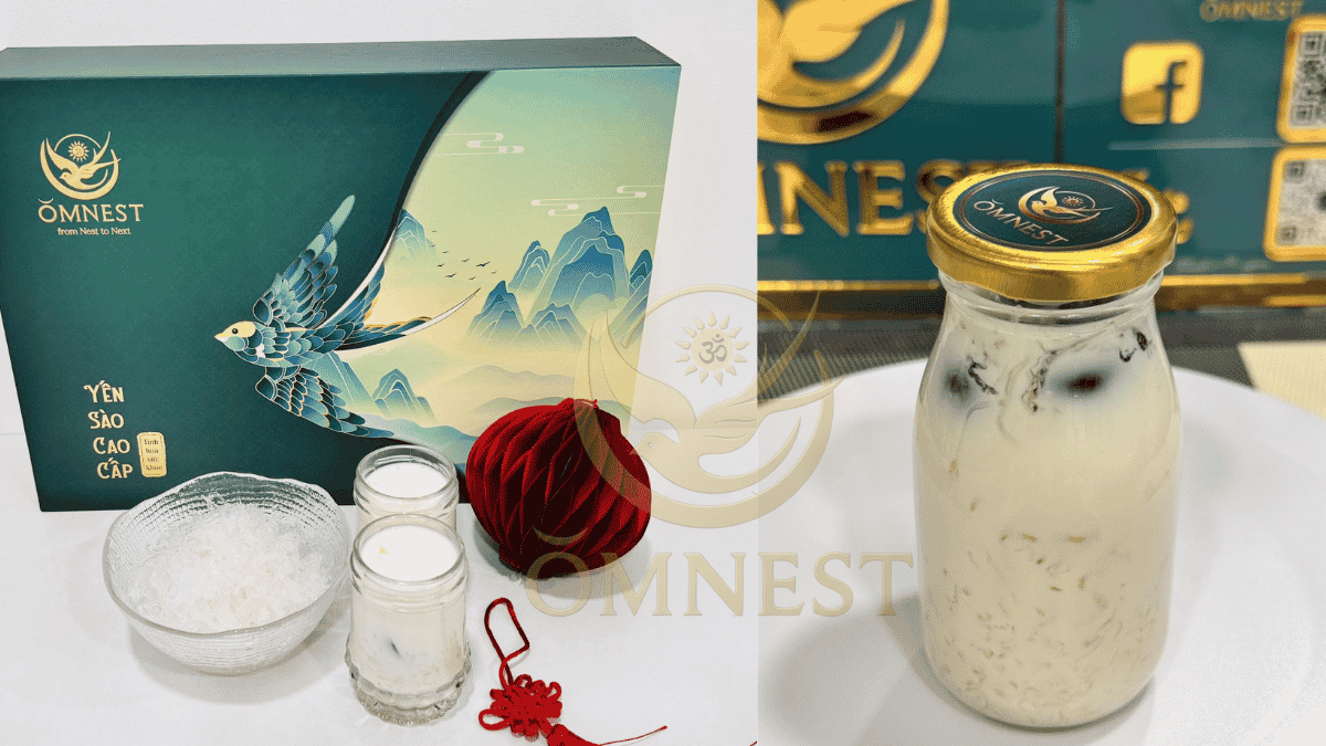 Yến chưng sữa tươi - Loại yến chưng hũ bán chạy tại OMNEST 