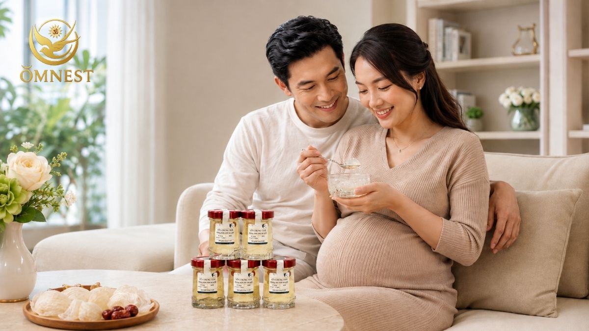 bầu ăn yến chưng được không